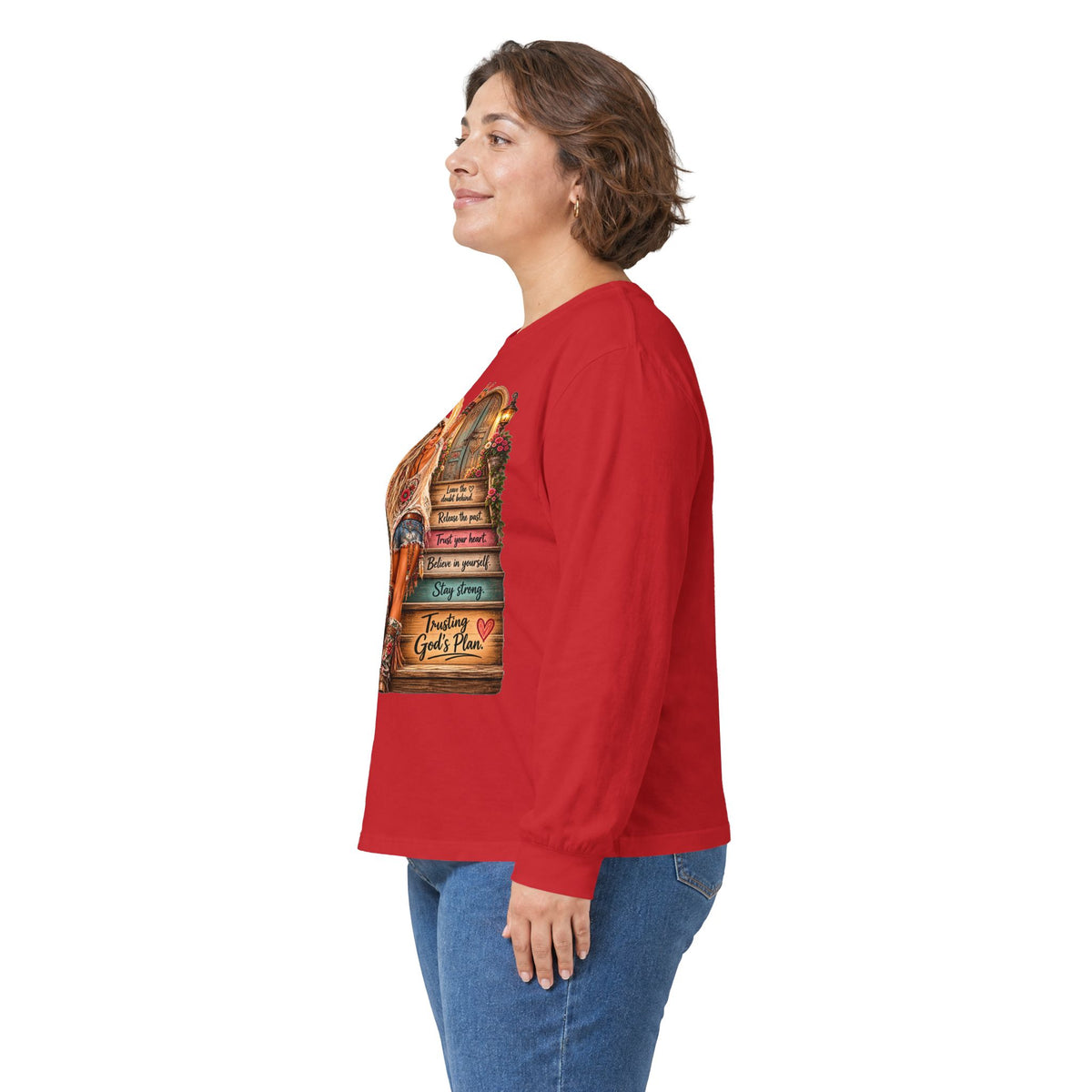 Faithful Journey Long Sleeve Tee — "The Road to God" Inspirational Christian Shirt