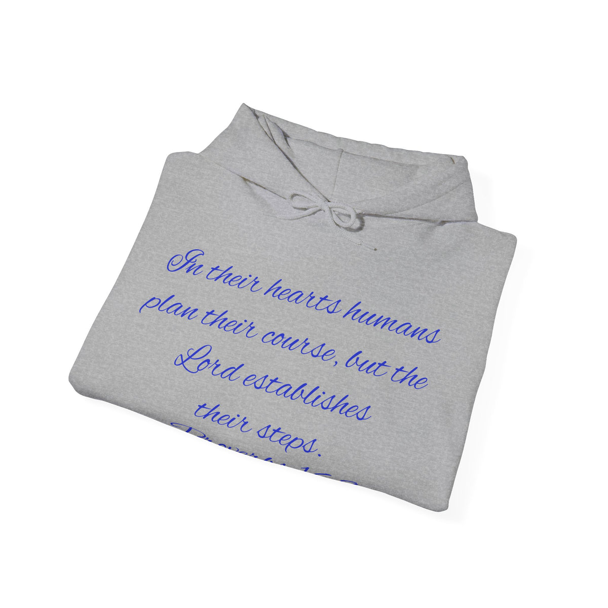 Christian Faith Hoodie — Proverbs 16:9 Inspirational Pullover with Vintage Signback Graphic