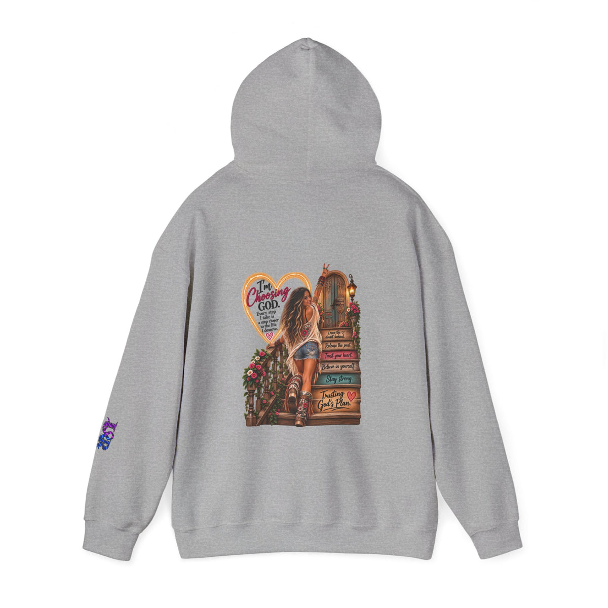 Christian Faith Hoodie — Proverbs 16:9 Inspirational Pullover with Vintage Signback Graphic
