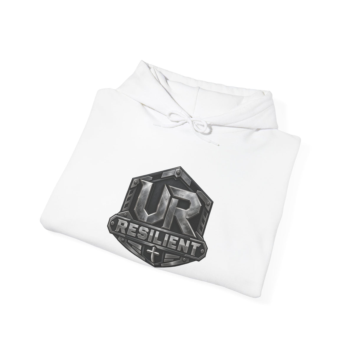 Resilient Shield Hoodie — Vintage Emblem Christian Faith Pullover