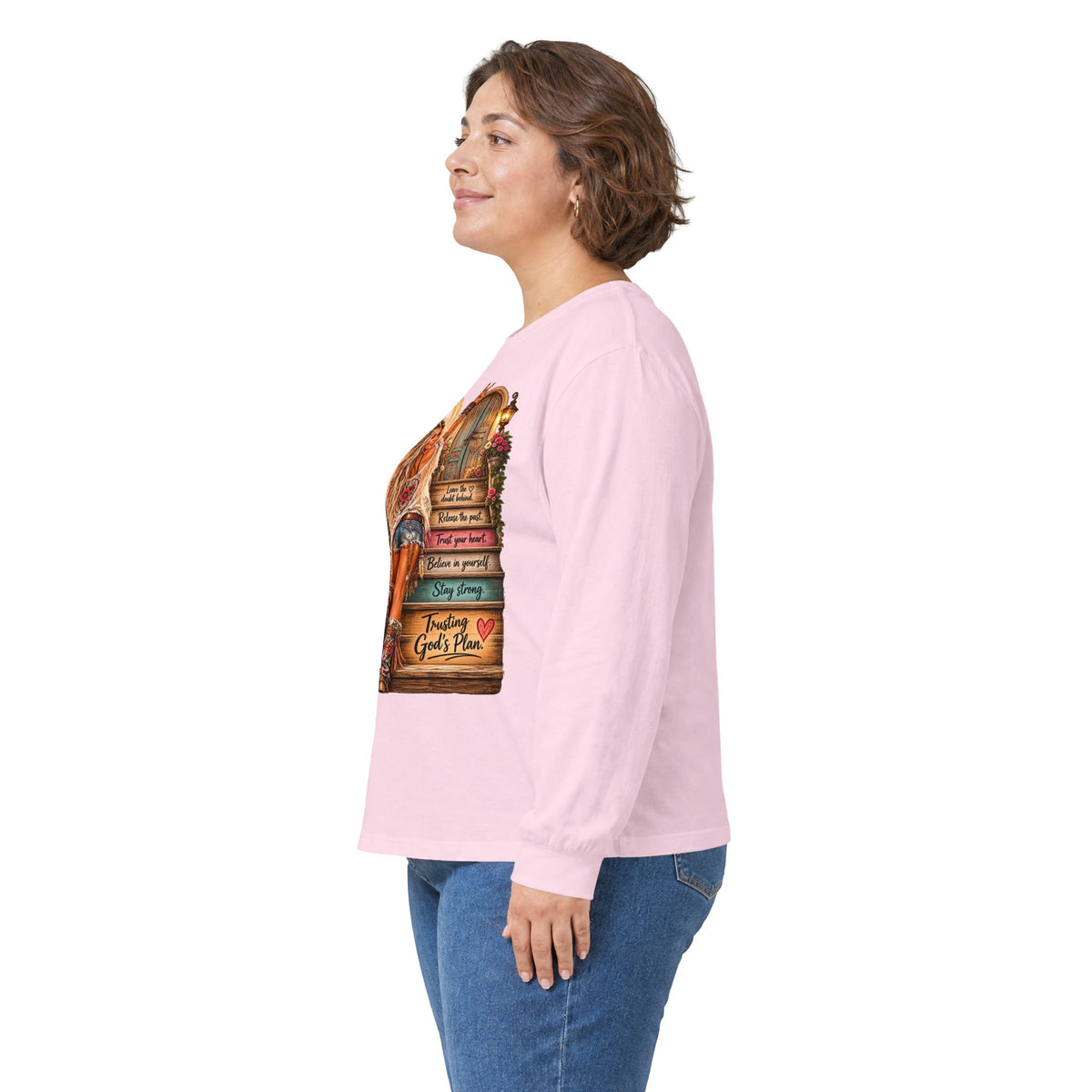 Faithful Journey Long Sleeve Tee — "The Road to God" Inspirational Christian Shirt