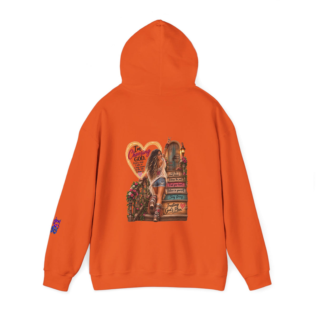 Christian Faith Hoodie — Proverbs 16:9 Inspirational Pullover with Vintage Signback Graphic