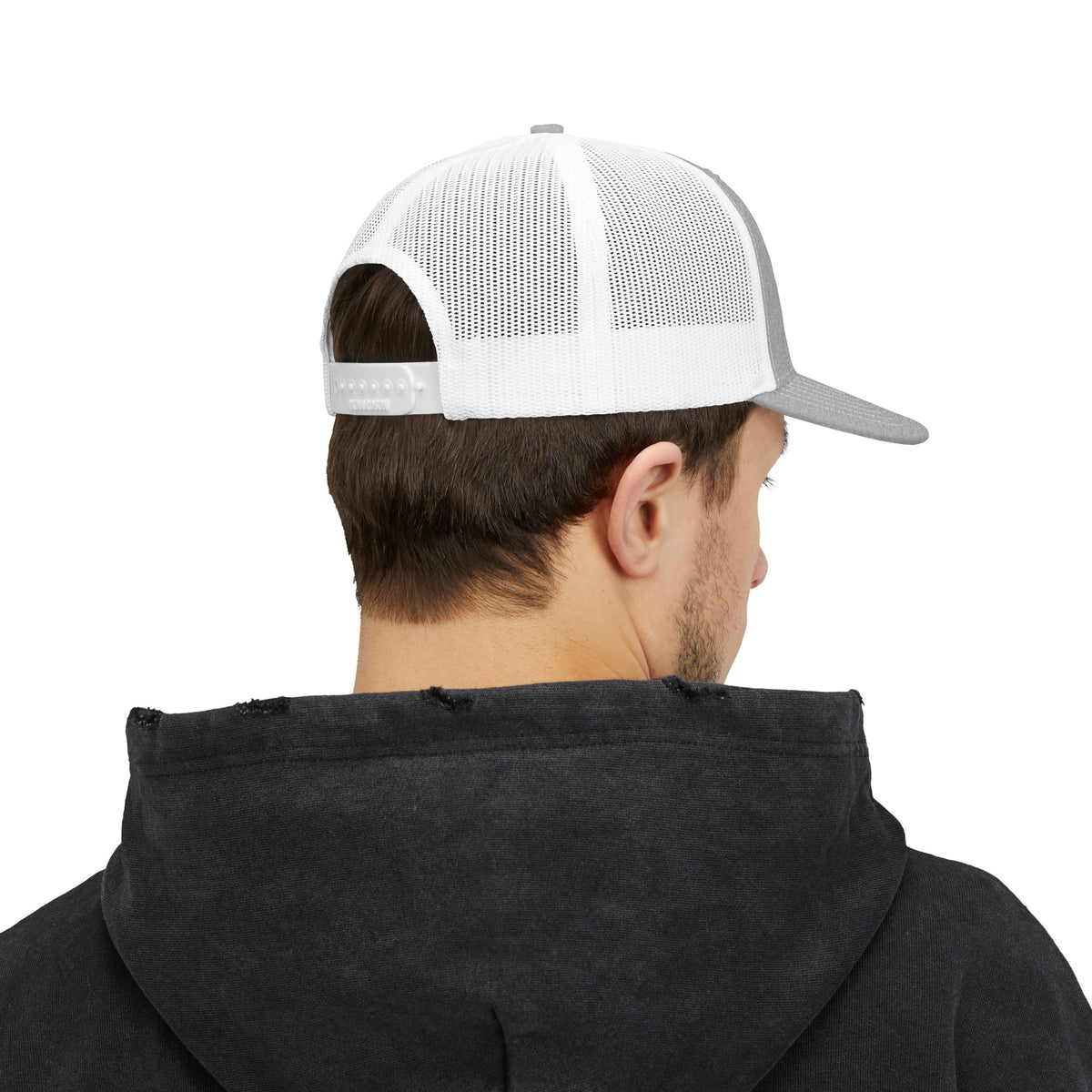 Resilient & Built For Winter Snapback Trucker Cap — Retro Mountain Rescue Patch
