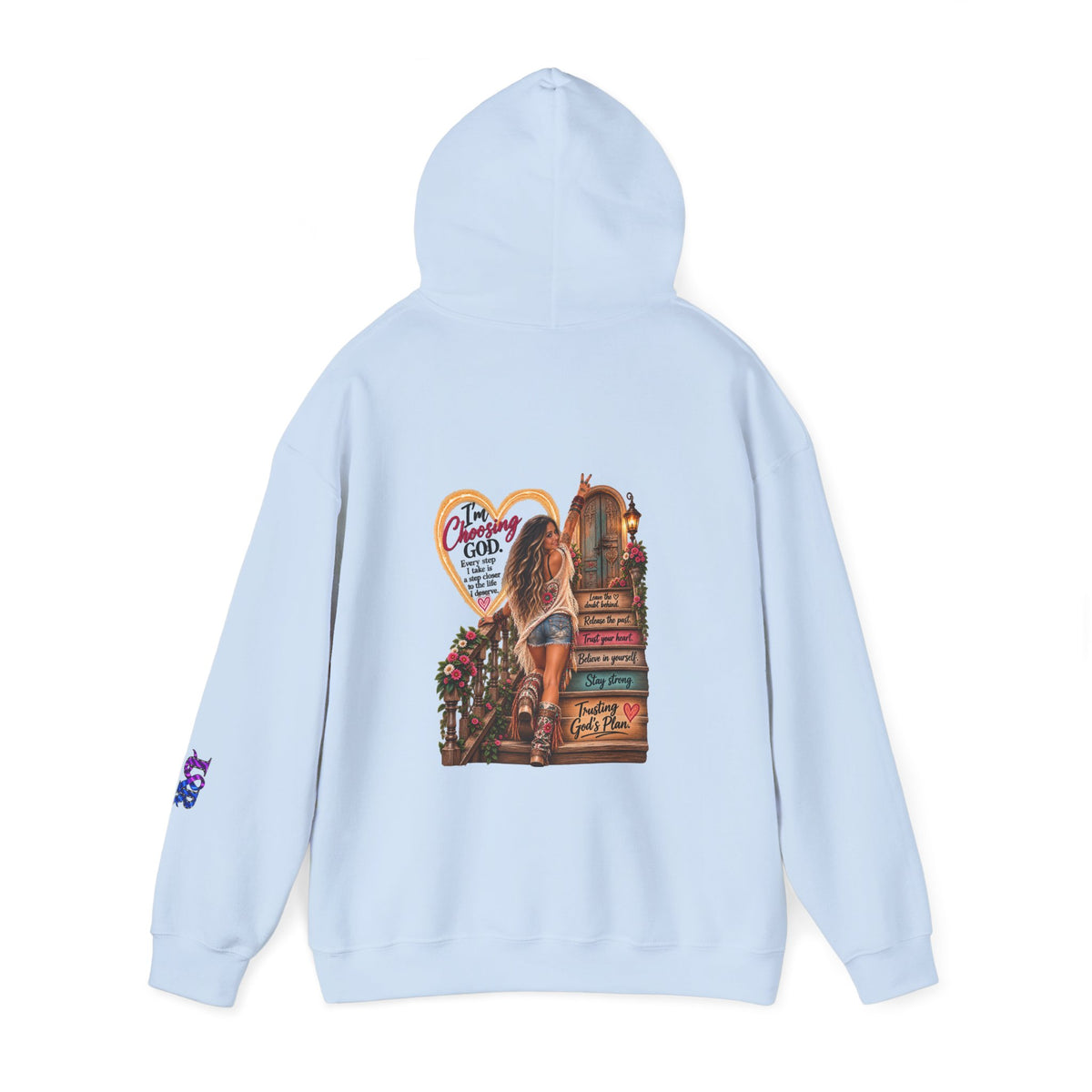 Christian Faith Hoodie — Proverbs 16:9 Inspirational Pullover with Vintage Signback Graphic