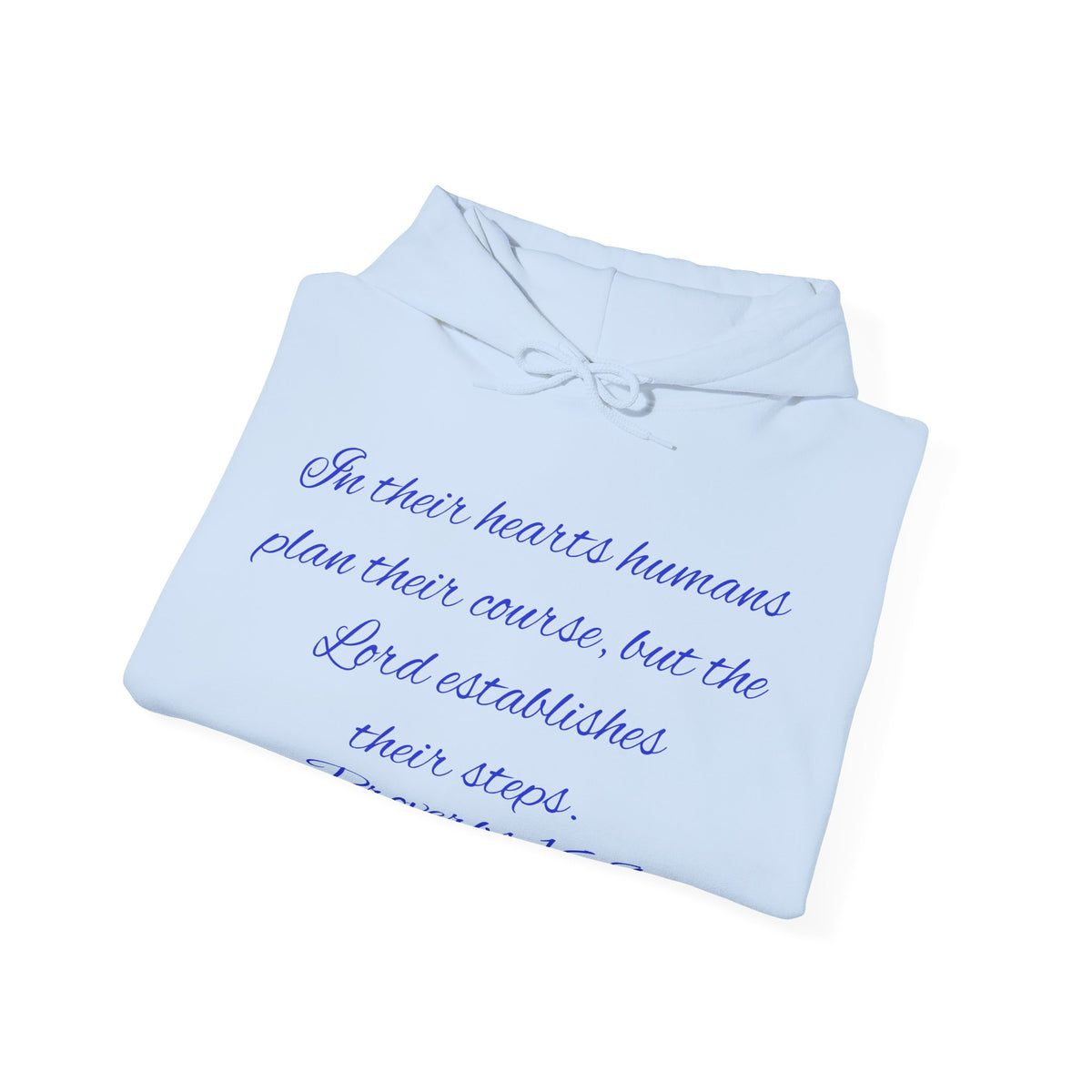 Christian Faith Hoodie — Proverbs 16:9 Inspirational Pullover with Vintage Signback Graphic