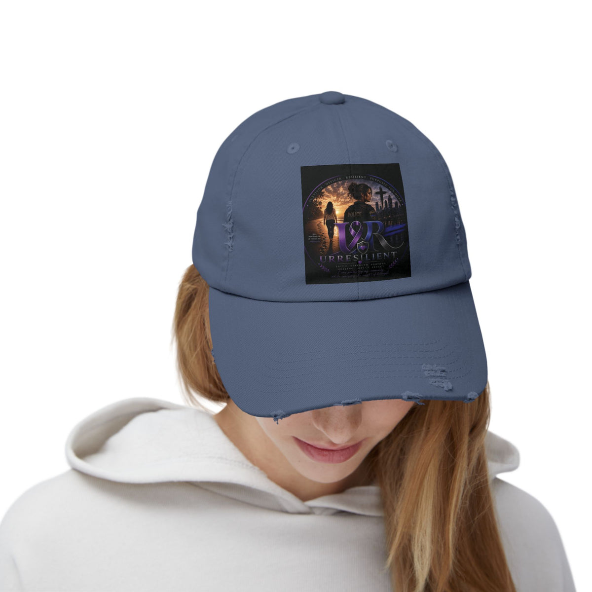 Distressed Baseball Cap — Retro Sci‑Fi Poster Design