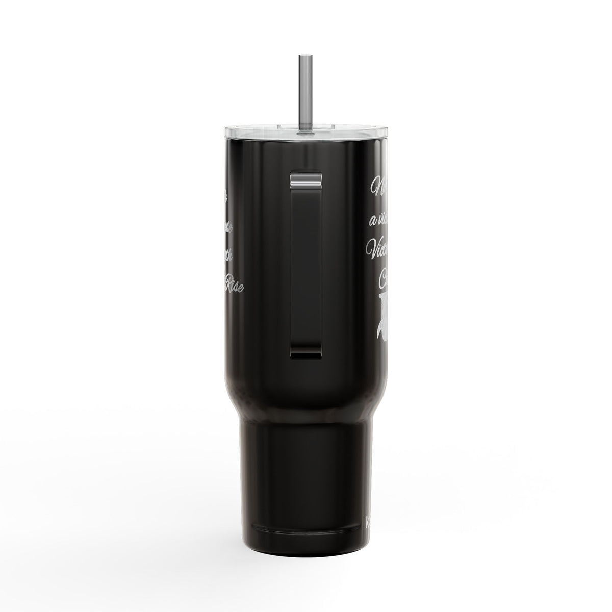 40oz Engraved Tumbler with Lid — "It’s Bigger on a Team but Victorious in Christ" Christian Travel Mug