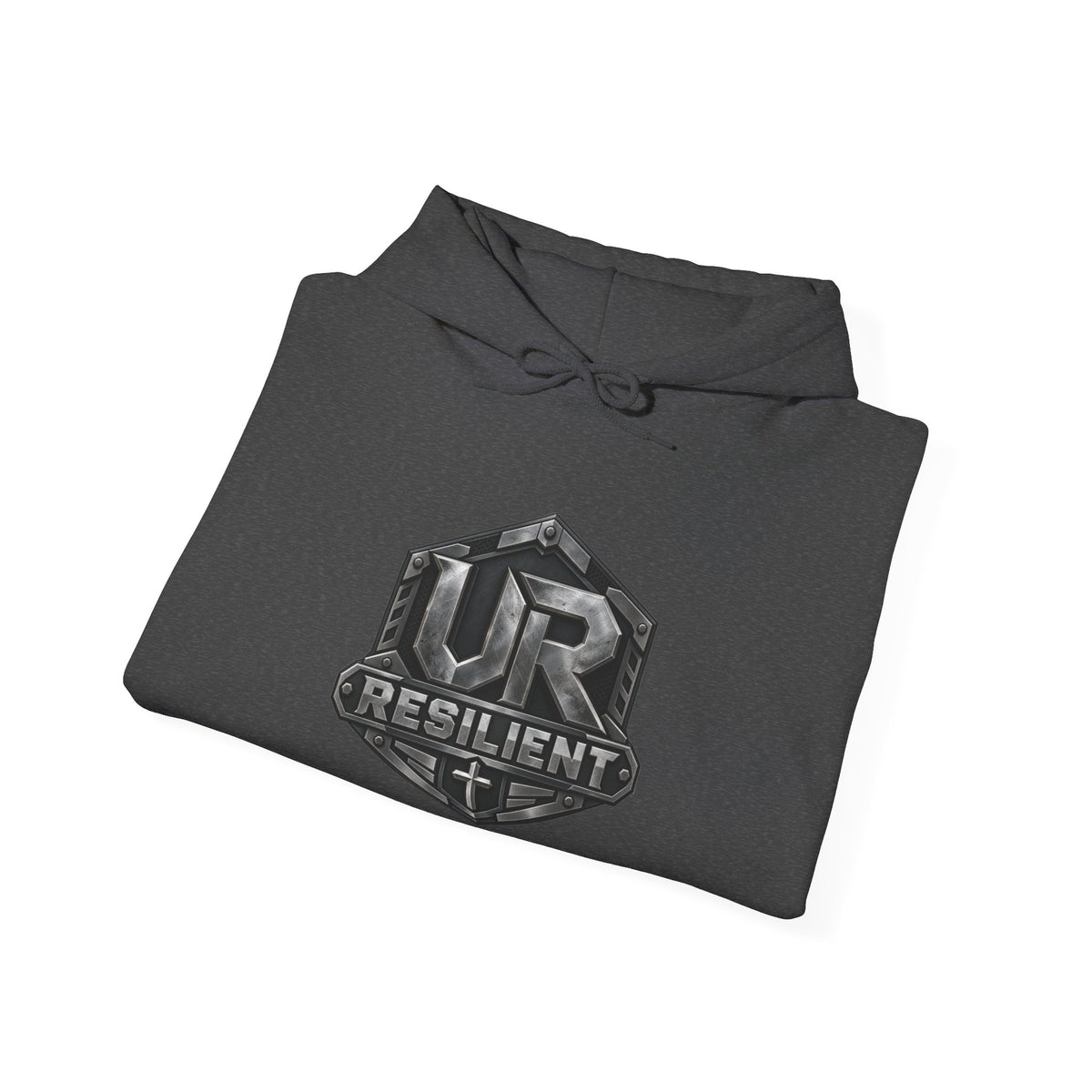 Resilient Shield Hoodie — Vintage Emblem Christian Faith Pullover