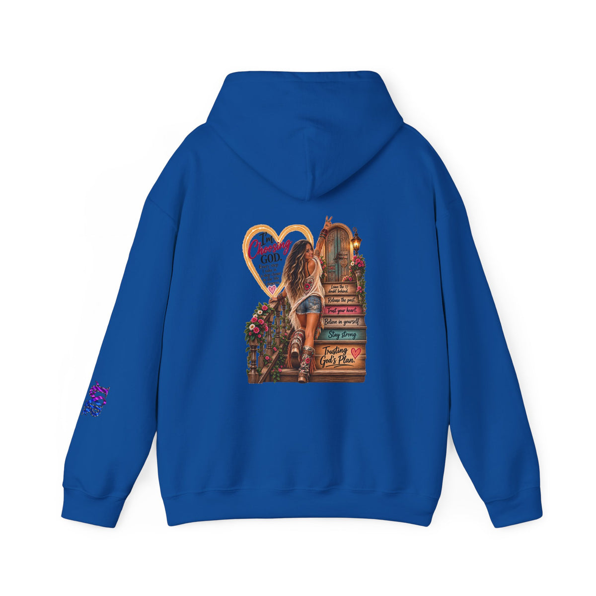 Christian Faith Hoodie — Proverbs 16:9 Inspirational Pullover with Vintage Signback Graphic