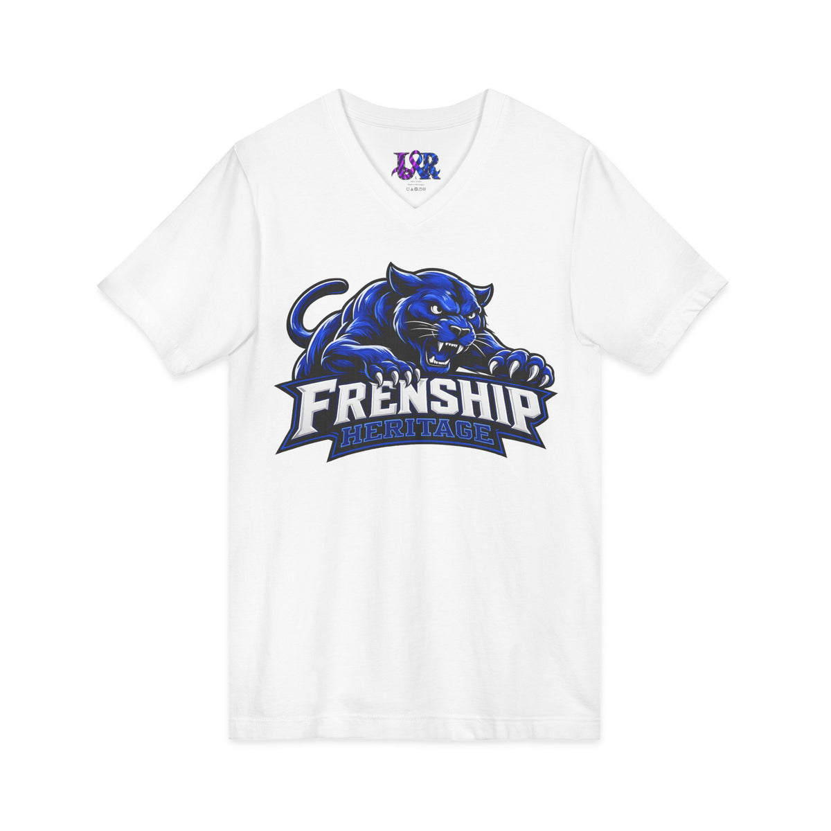 Friendship Panthers Mascot V-Neck Tee — School Spirit Sports T-Shirt