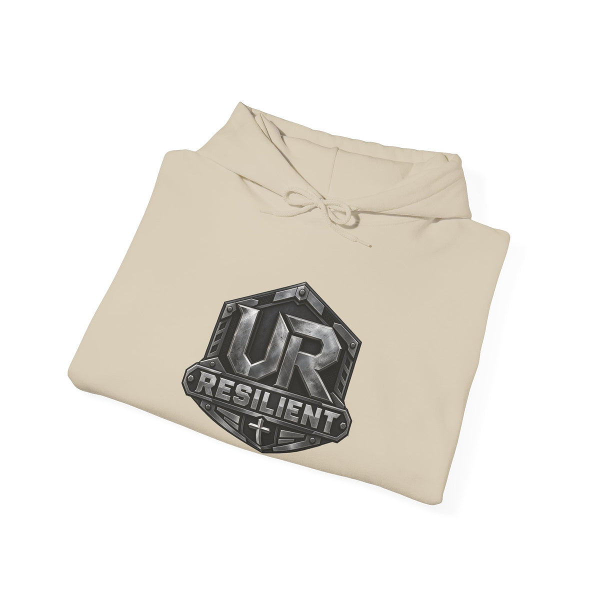 Resilient Shield Hoodie — Vintage Emblem Christian Faith Pullover
