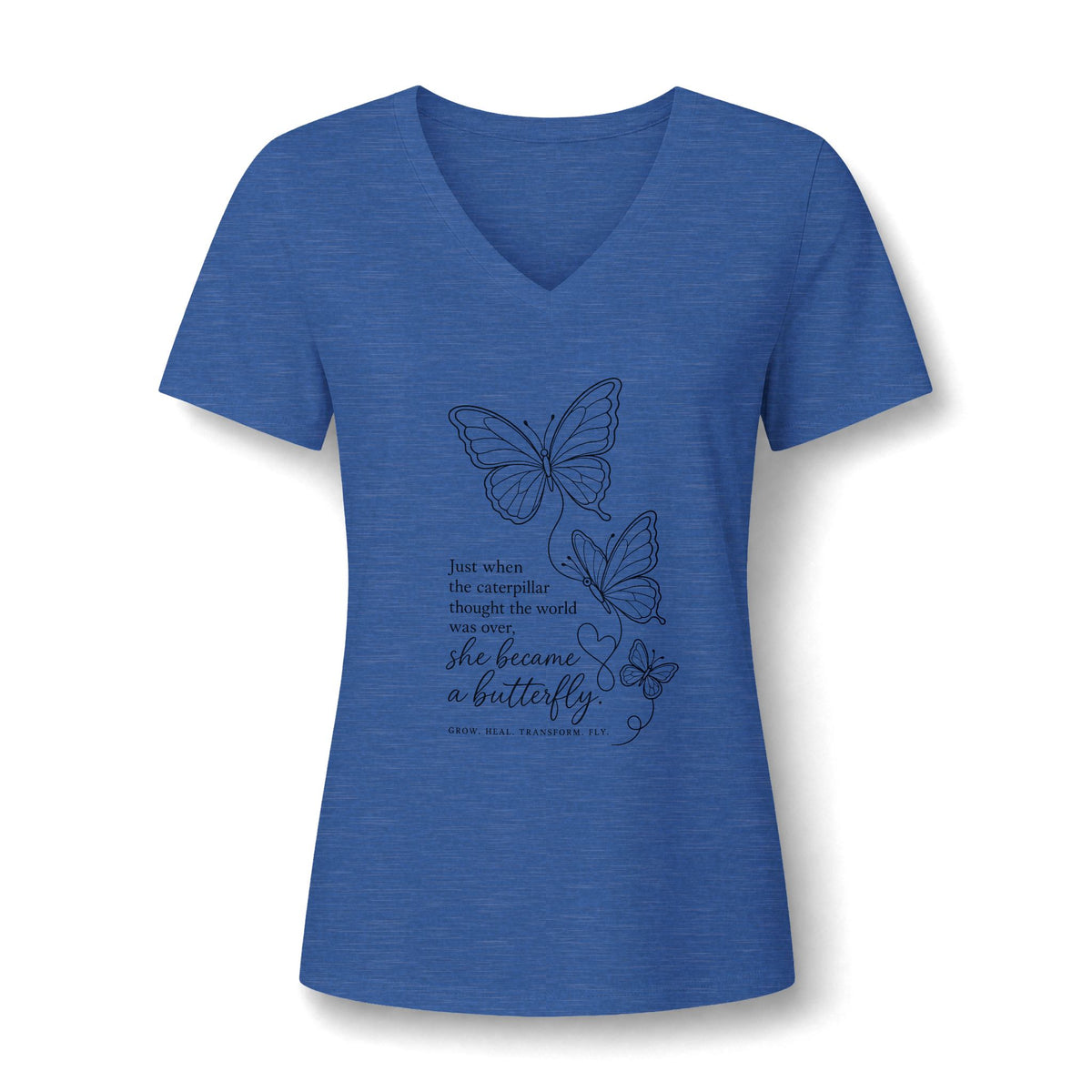 Women's Relaxed Heather CVC V-Neck Tee