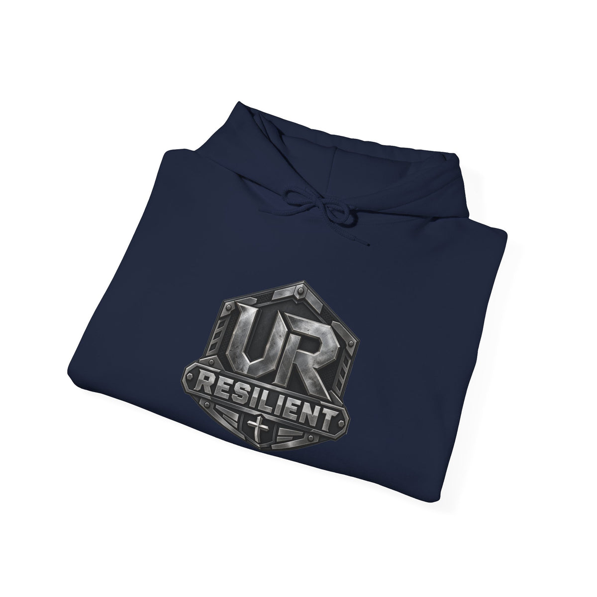 Resilient Shield Hoodie — Vintage Emblem Christian Faith Pullover