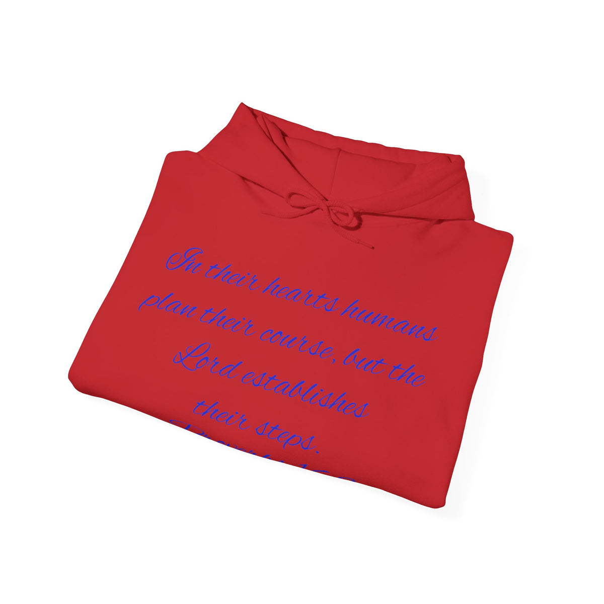 Christian Faith Hoodie — Proverbs 16:9 Inspirational Pullover with Vintage Signback Graphic