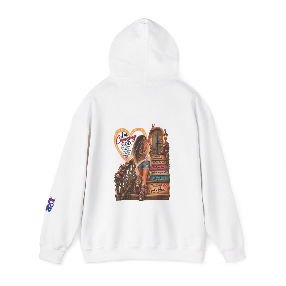 Christian Faith Hoodie — Proverbs 16:9 Inspirational Pullover with Vintage Signback Graphic
