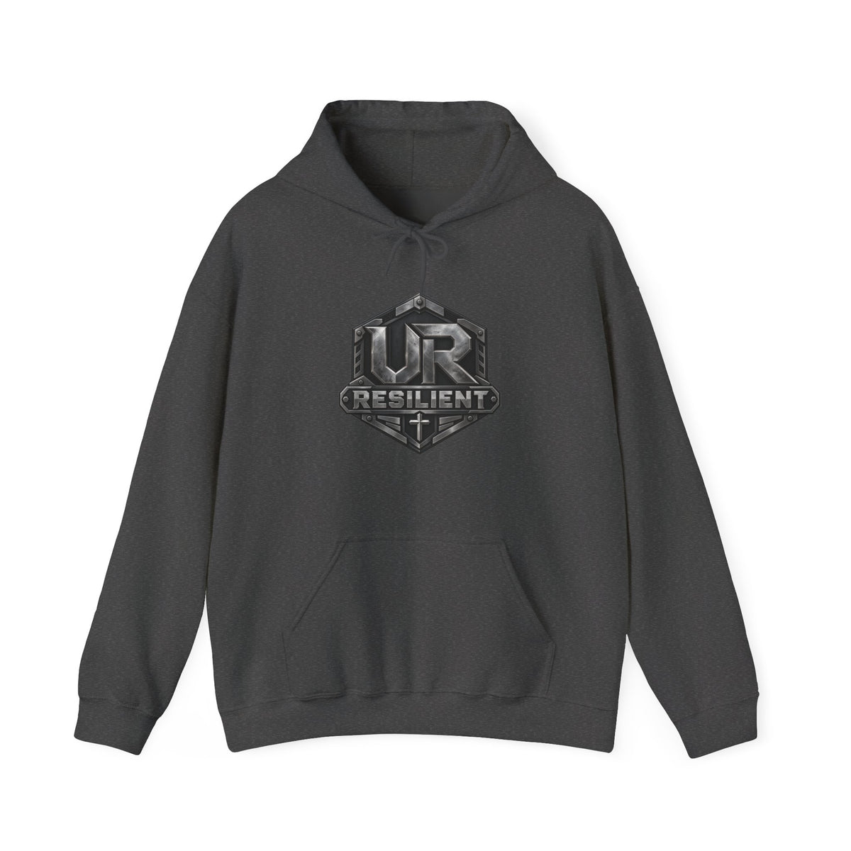 Resilient Shield Hoodie — Vintage Emblem Christian Faith Pullover