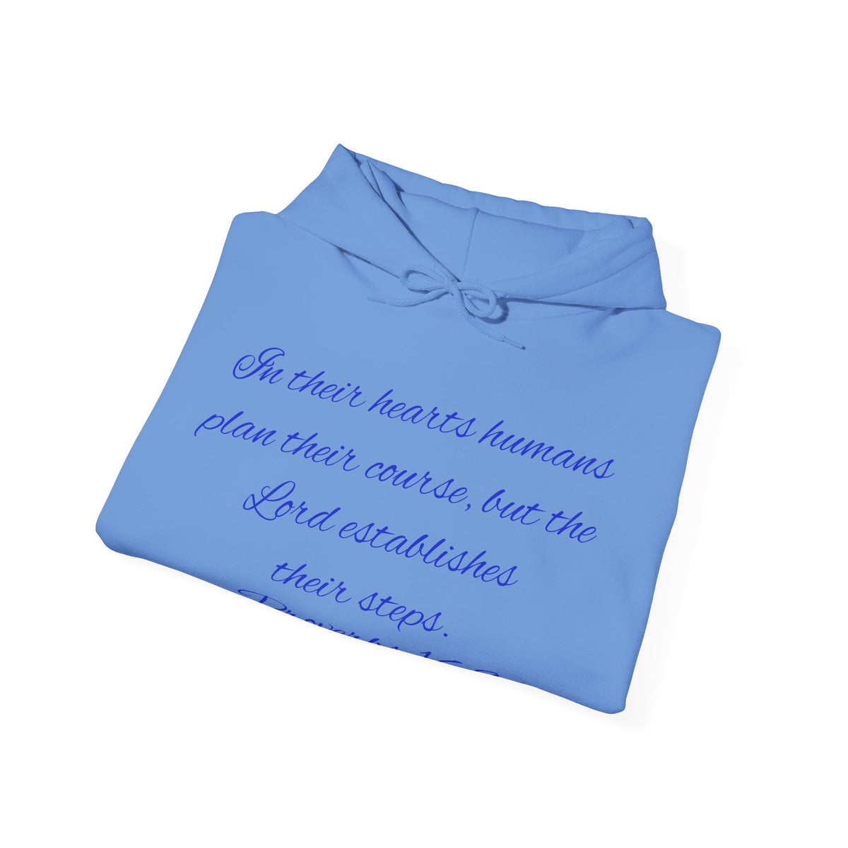 Christian Faith Hoodie — Proverbs 16:9 Inspirational Pullover with Vintage Signback Graphic