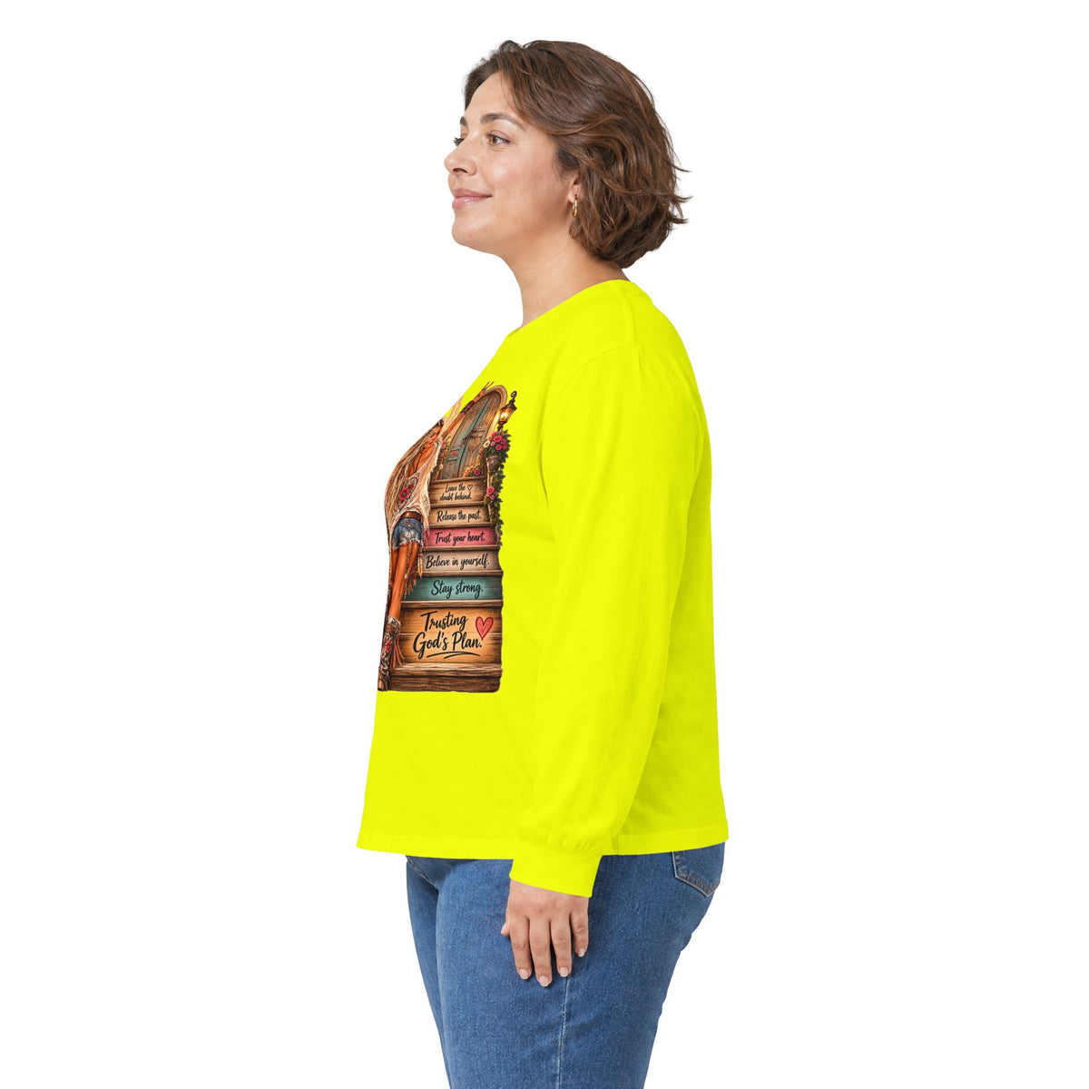 Faithful Journey Long Sleeve Tee — "The Road to God" Inspirational Christian Shirt