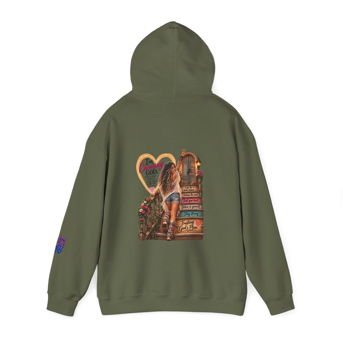 Christian Faith Hoodie — Proverbs 16:9 Inspirational Pullover with Vintage Signback Graphic