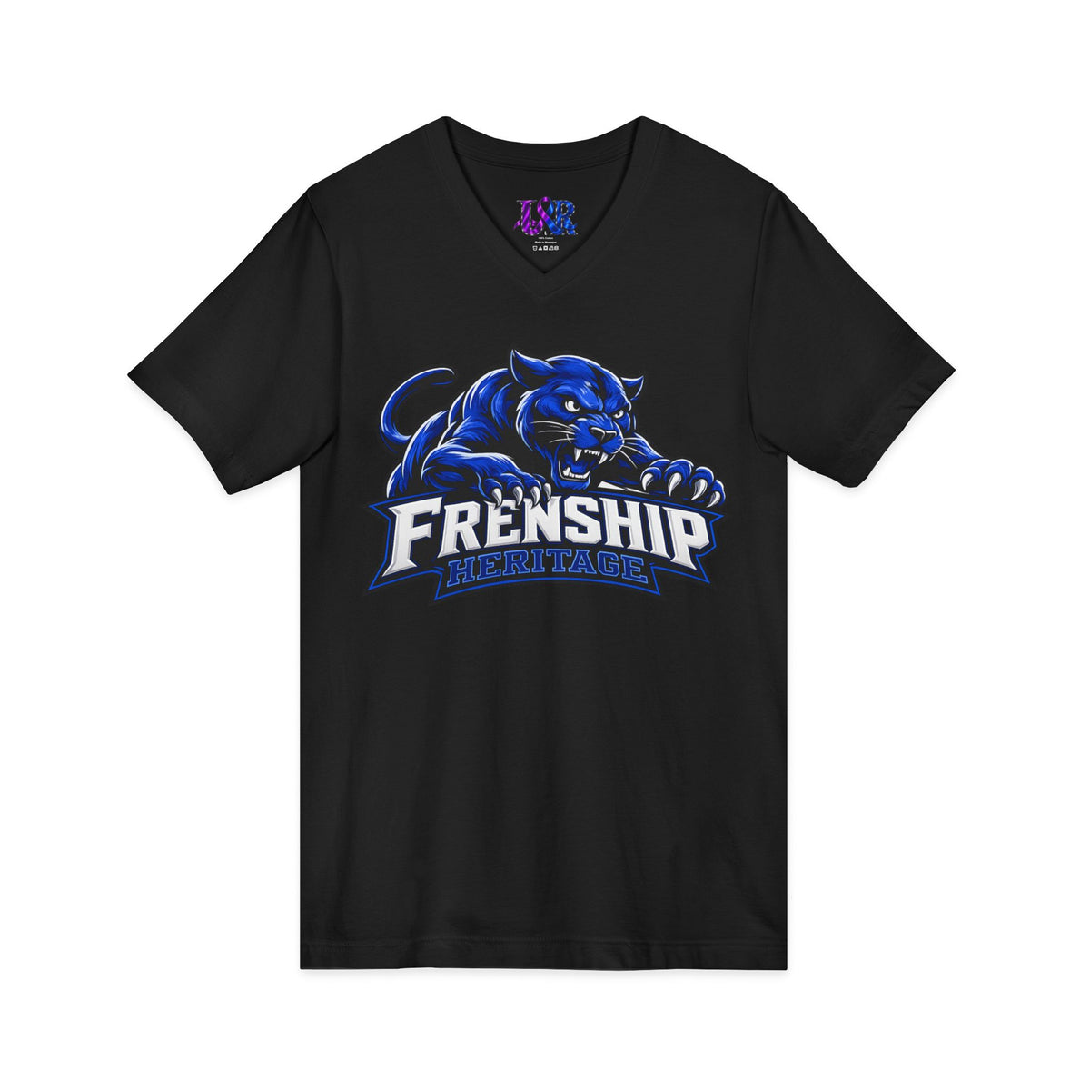 Friendship Panthers Mascot V-Neck Tee — School Spirit Sports T-Shirt