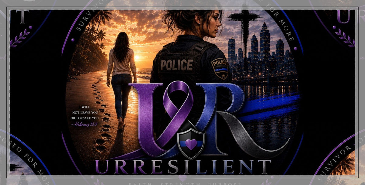 Resilient UR Police Tribute Desk Mat — Thin Blue Line Memorial Mousepad