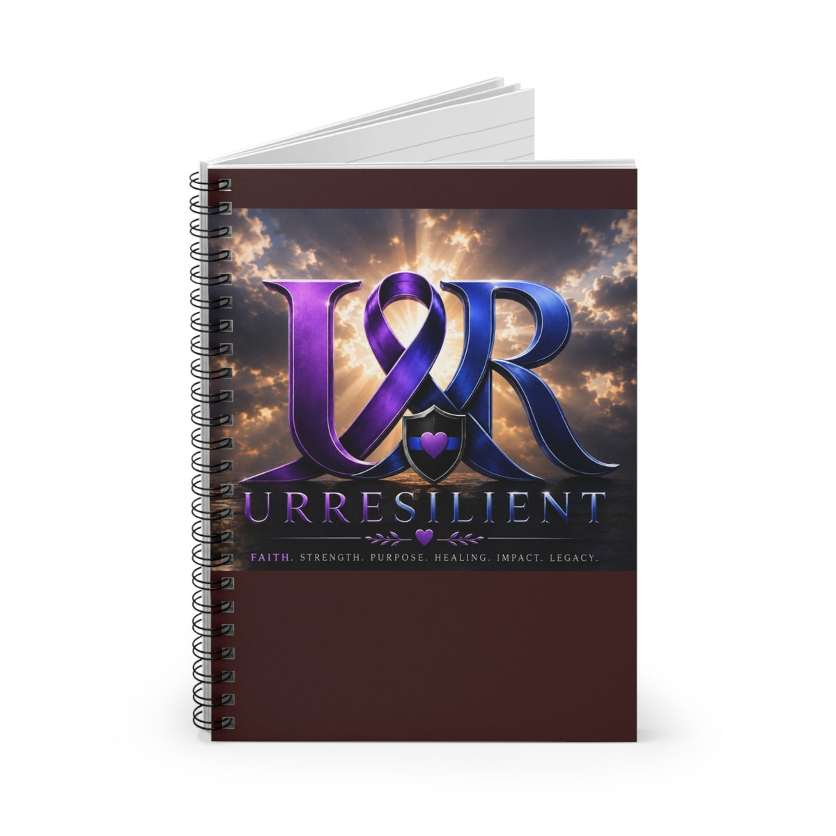 Resilient Spiral Notebook — 'URRESilient' Inspirational Journal with Ribbon Emblem