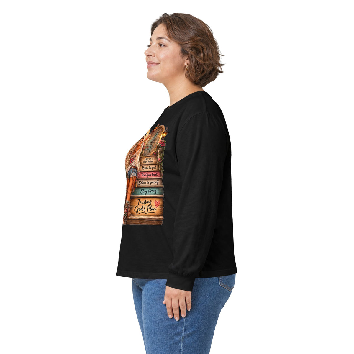 Faithful Journey Long Sleeve Tee — "The Road to God" Inspirational Christian Shirt