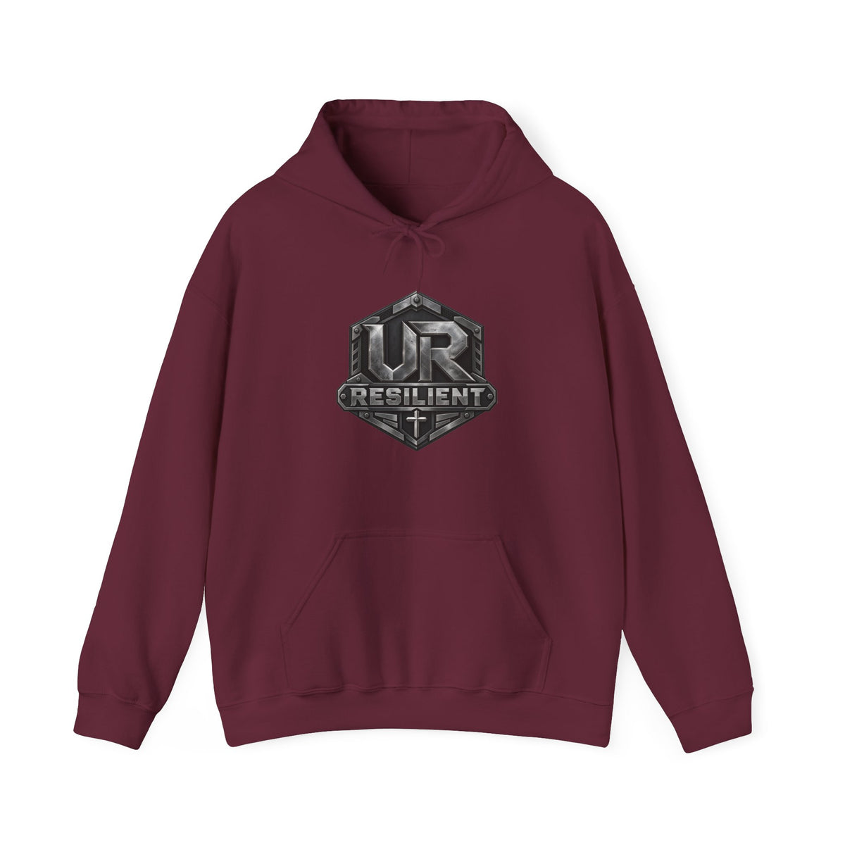 Resilient Shield Hoodie — Vintage Emblem Christian Faith Pullover