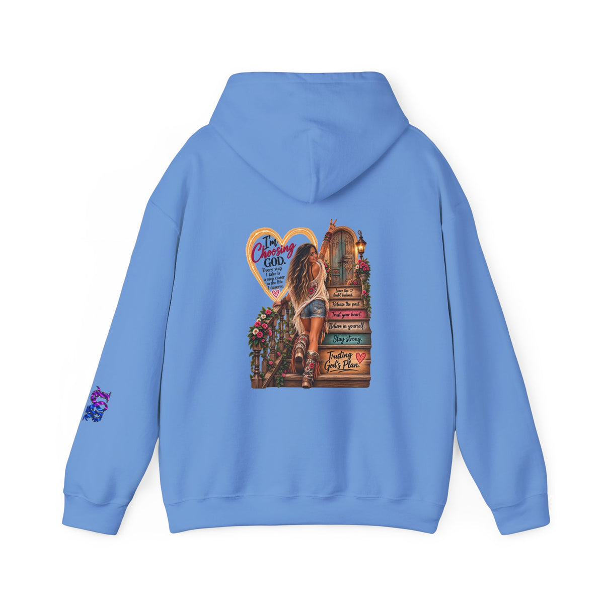 Christian Faith Hoodie — Proverbs 16:9 Inspirational Pullover with Vintage Signback Graphic