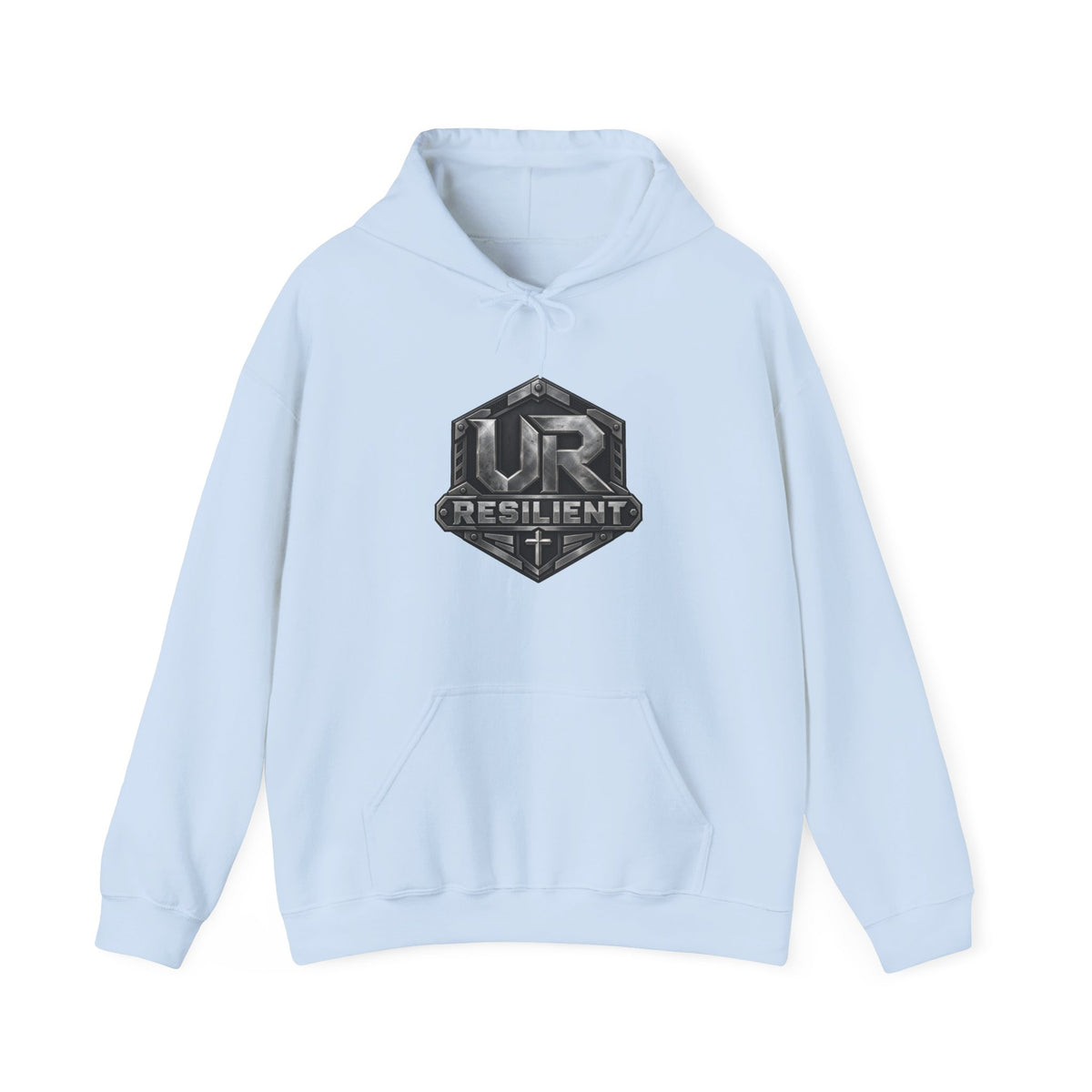 Resilient Shield Hoodie — Vintage Emblem Christian Faith Pullover