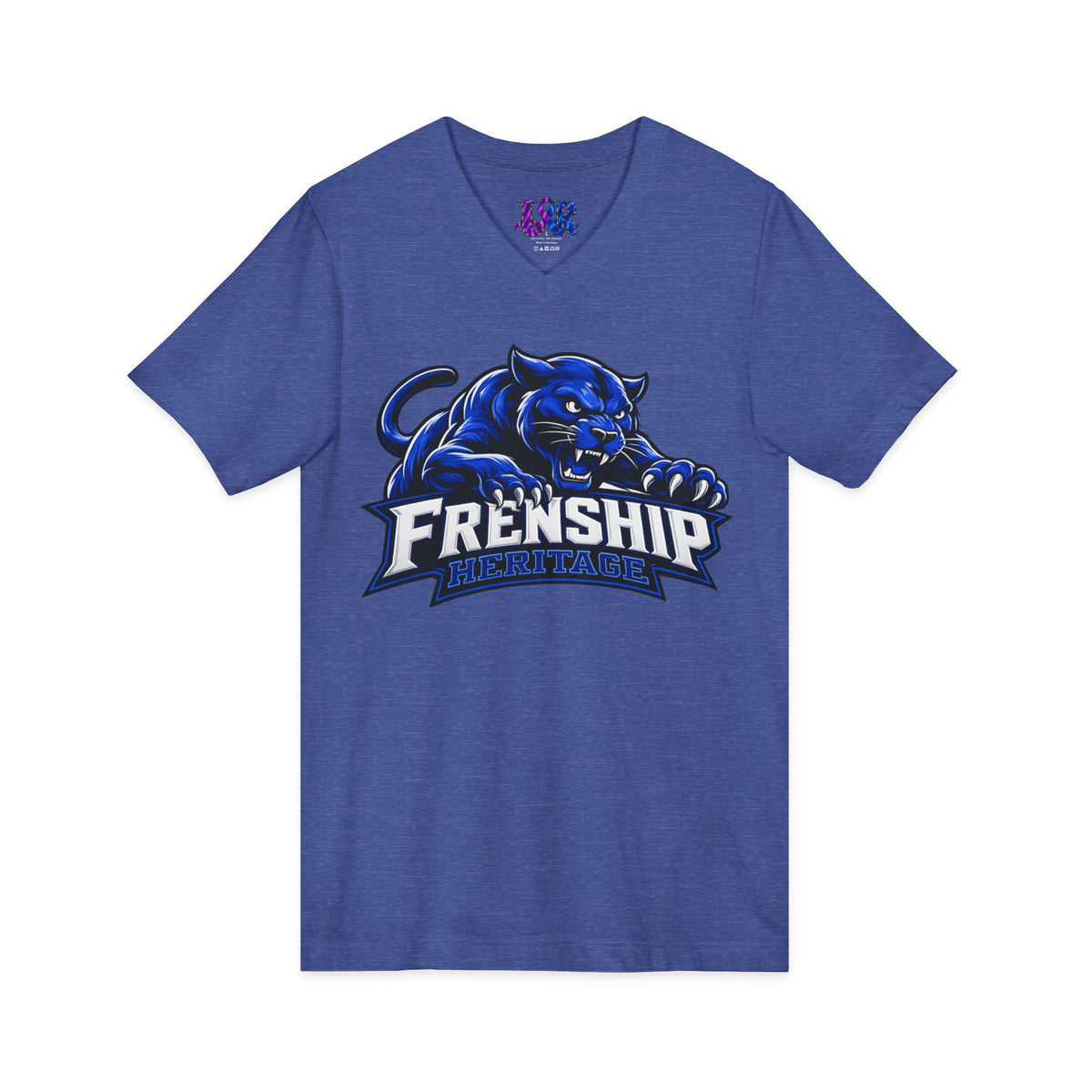 Friendship Panthers Mascot V-Neck Tee — School Spirit Sports T-Shirt