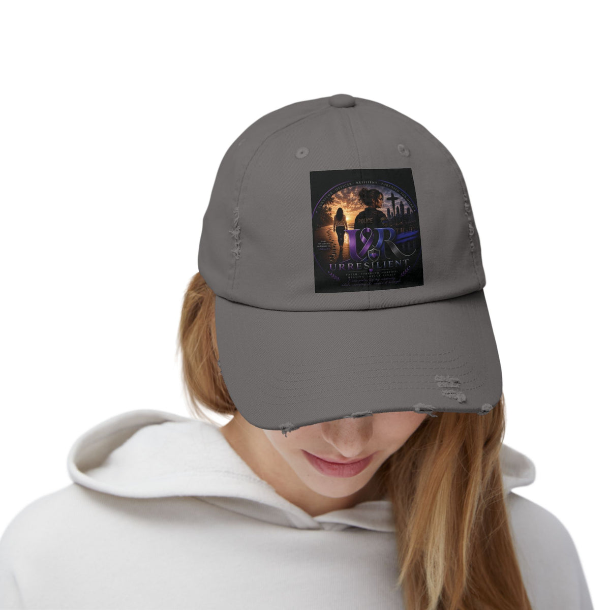 Distressed Baseball Cap — Retro Sci‑Fi Poster Design