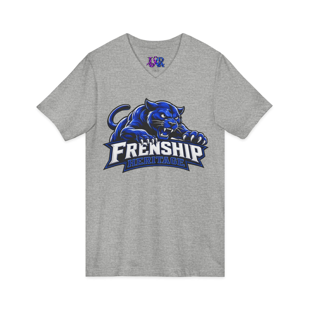 Friendship Panthers Mascot V-Neck Tee — School Spirit Sports T-Shirt