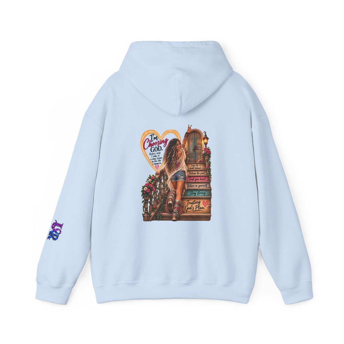 Christian Faith Hoodie — Proverbs 16:9 Inspirational Pullover with Vintage Signback Graphic