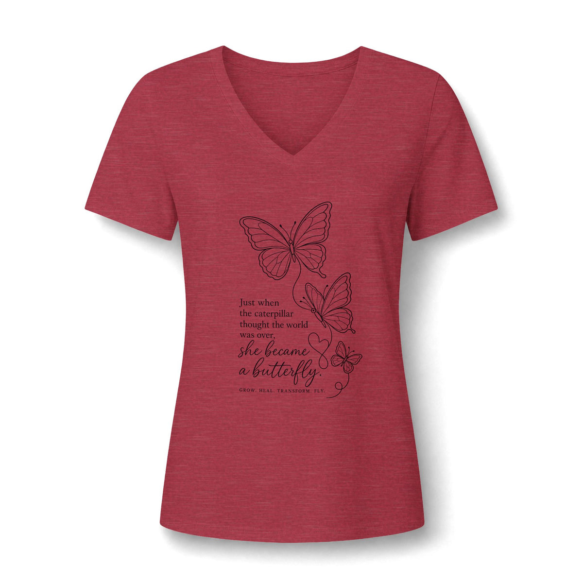 Women's Relaxed Heather CVC V-Neck Tee