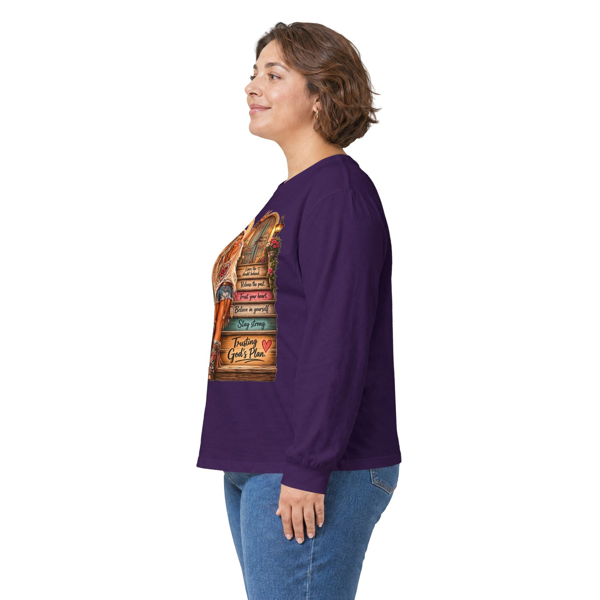 Faithful Journey Long Sleeve Tee — "The Road to God" Inspirational Christian Shirt