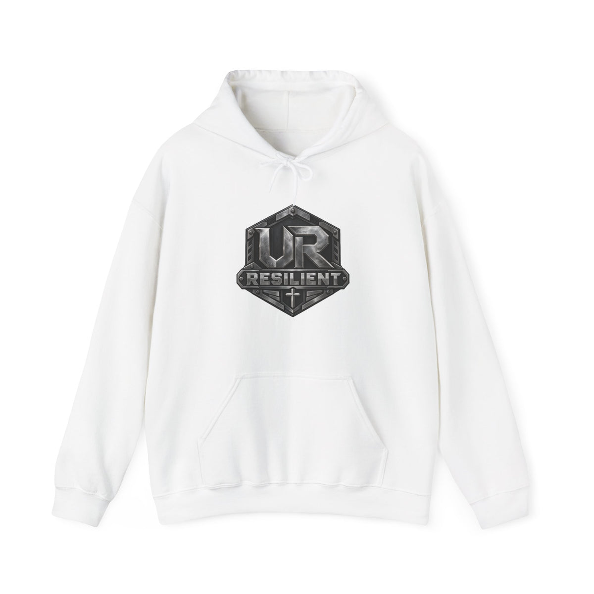 Resilient Shield Hoodie — Vintage Emblem Christian Faith Pullover
