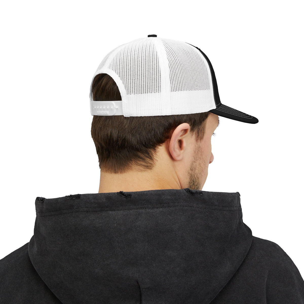 Resilient & Built For Winter Snapback Trucker Cap — Retro Mountain Rescue Patch