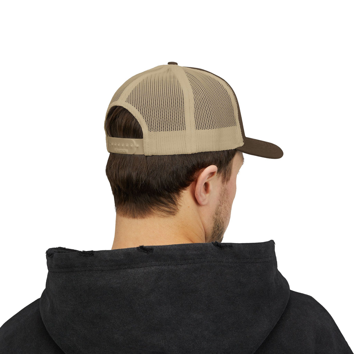 Mom Ruoy Snapback Trucker Cap — Rustic Mom Hat with Curved Text