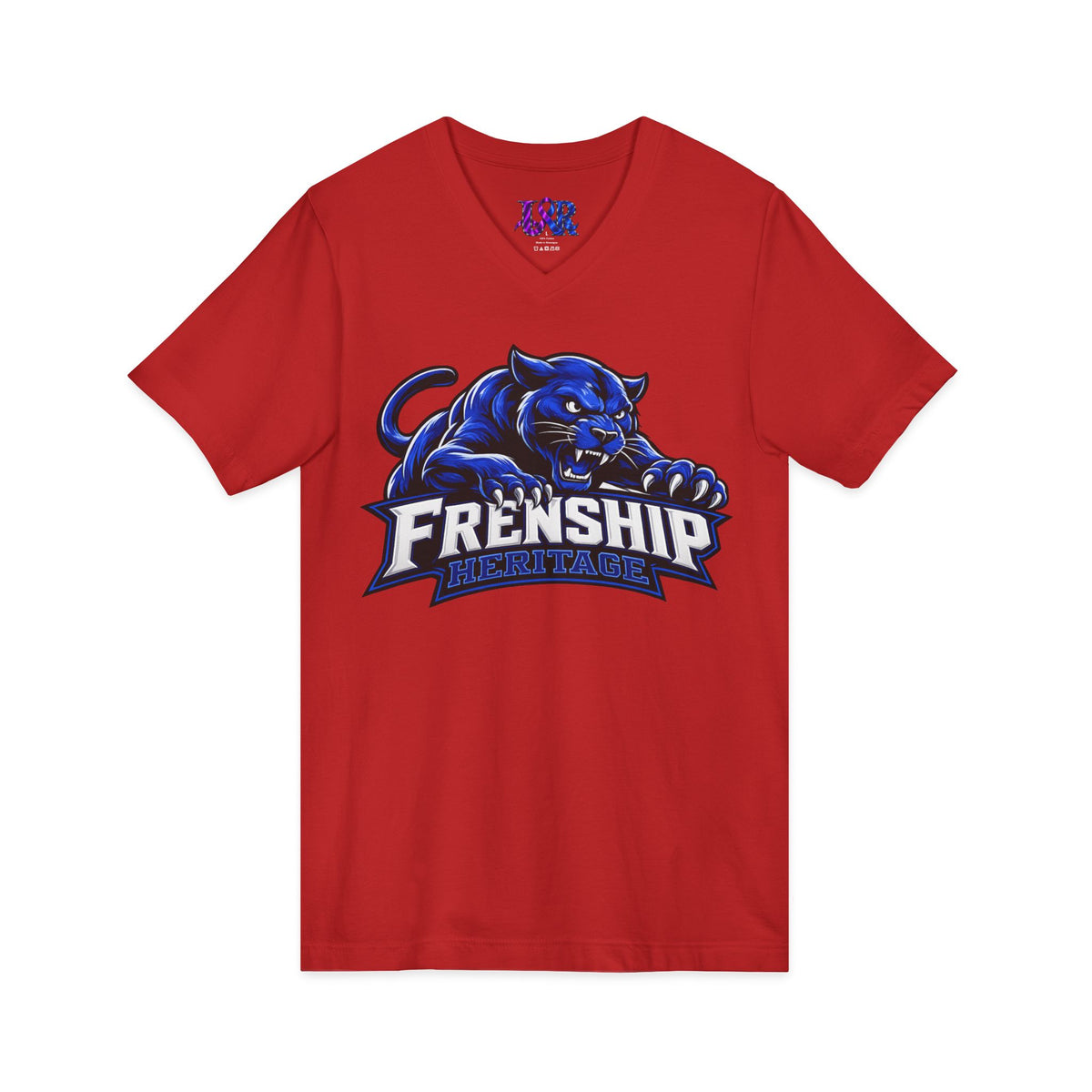 Friendship Panthers Mascot V-Neck Tee — School Spirit Sports T-Shirt