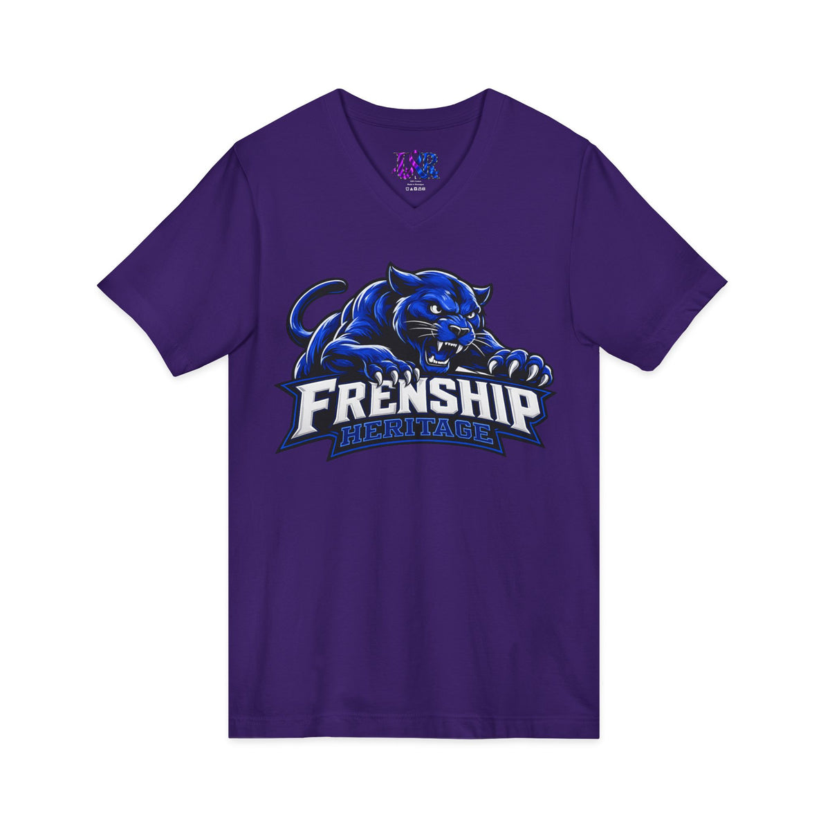 Friendship Panthers Mascot V-Neck Tee — School Spirit Sports T-Shirt