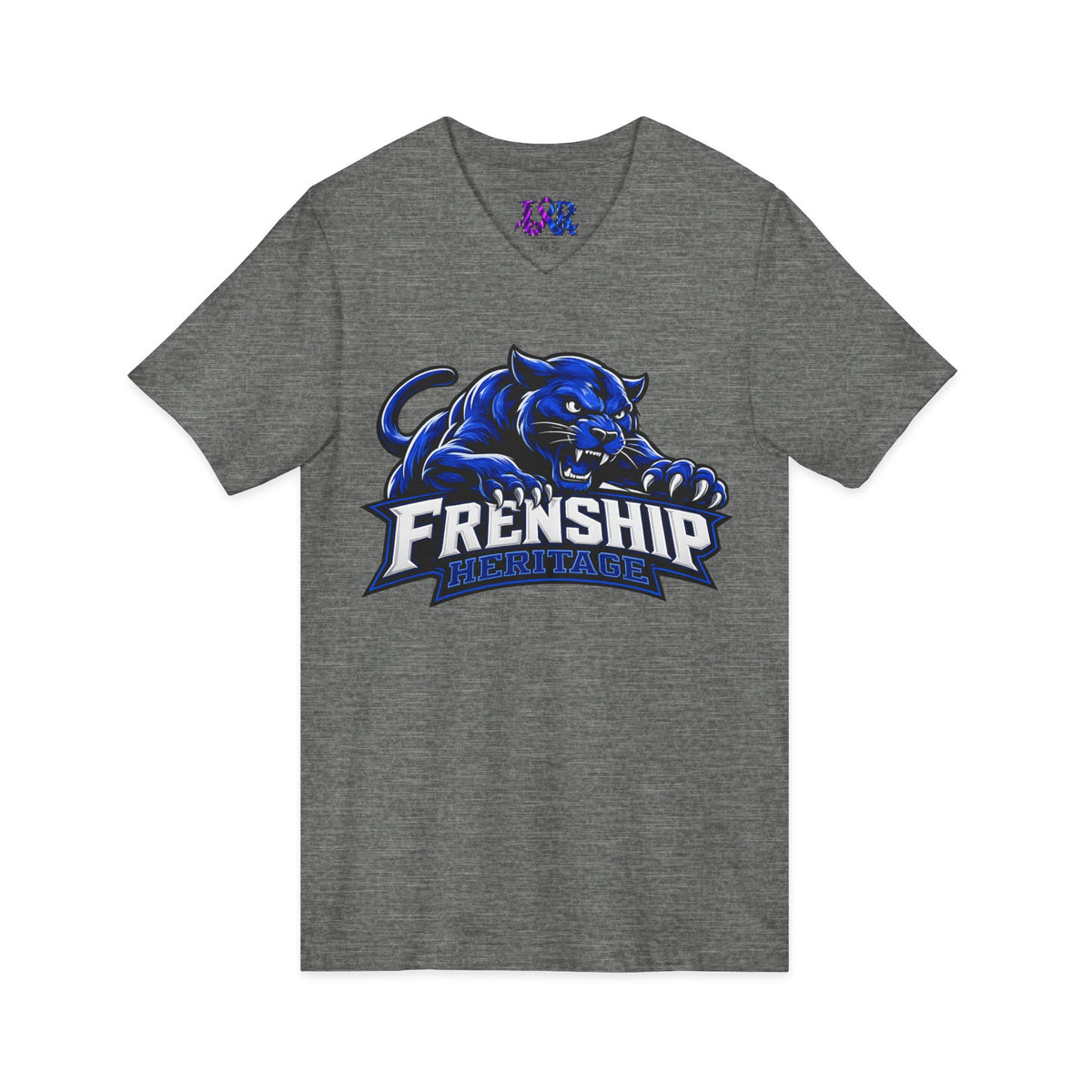 Friendship Panthers Mascot V-Neck Tee — School Spirit Sports T-Shirt