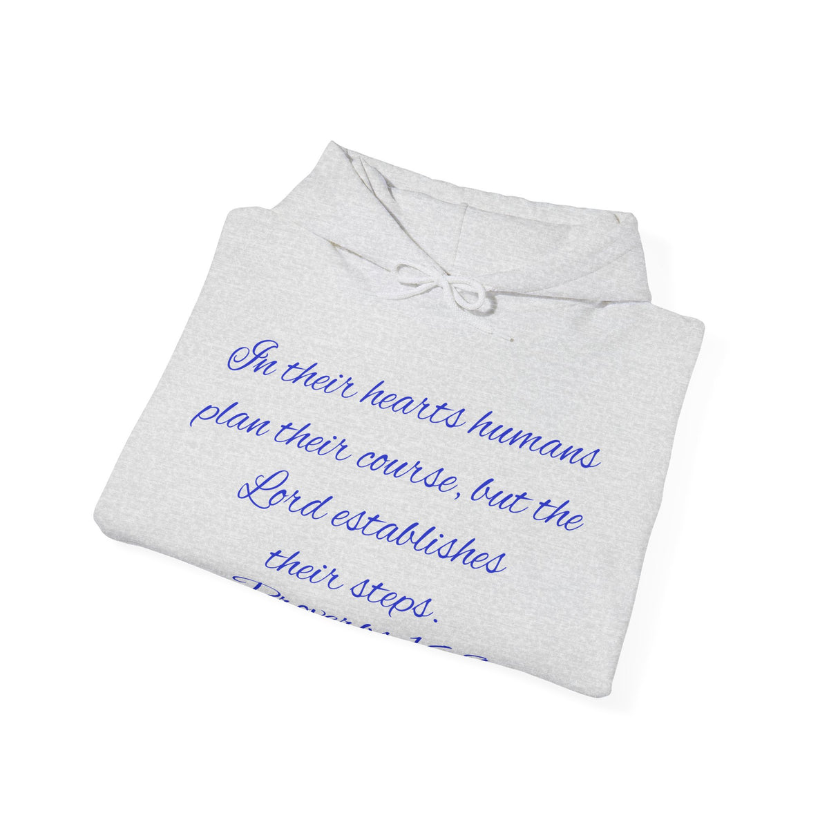 Christian Faith Hoodie — Proverbs 16:9 Inspirational Pullover with Vintage Signback Graphic