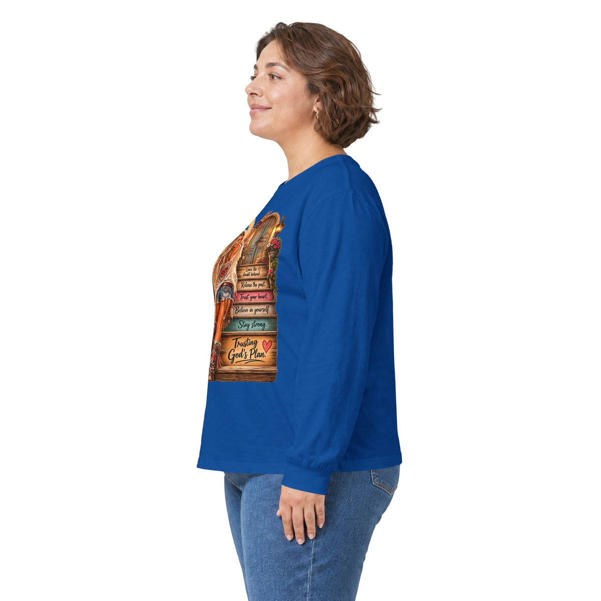 Faithful Journey Long Sleeve Tee — "The Road to God" Inspirational Christian Shirt