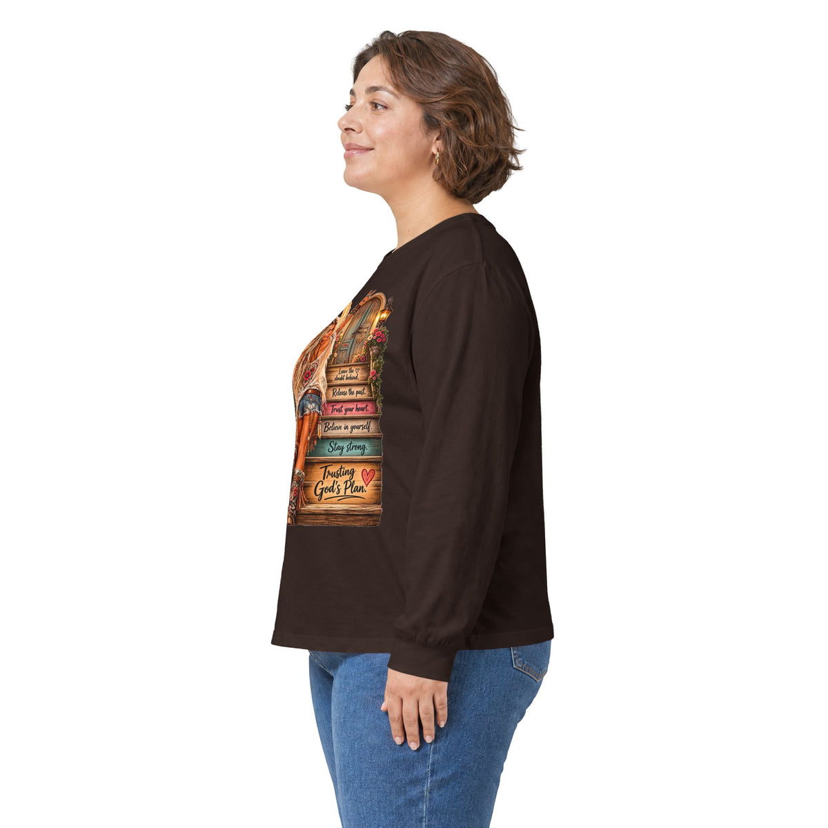 Faithful Journey Long Sleeve Tee — "The Road to God" Inspirational Christian Shirt