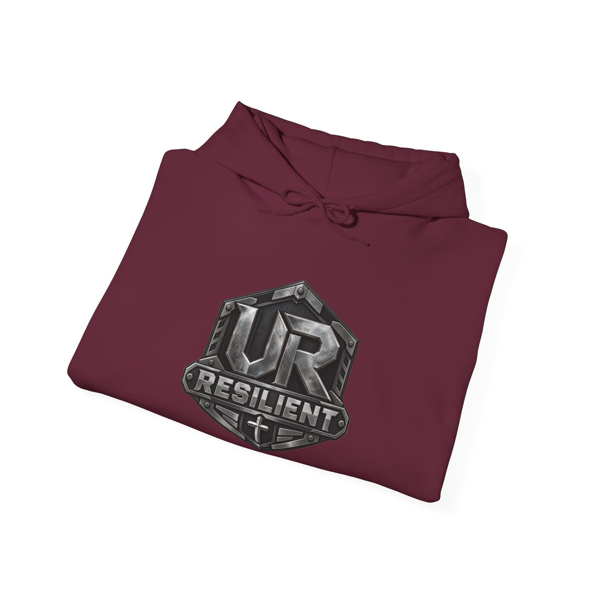Resilient Shield Hoodie — Vintage Emblem Christian Faith Pullover