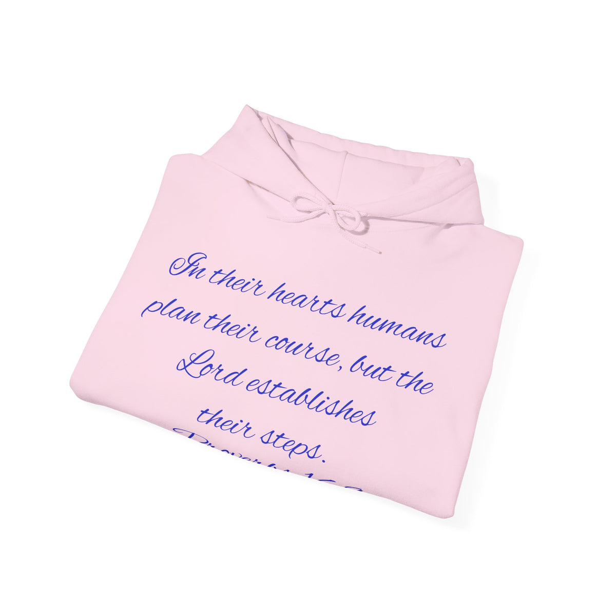 Christian Faith Hoodie — Proverbs 16:9 Inspirational Pullover with Vintage Signback Graphic