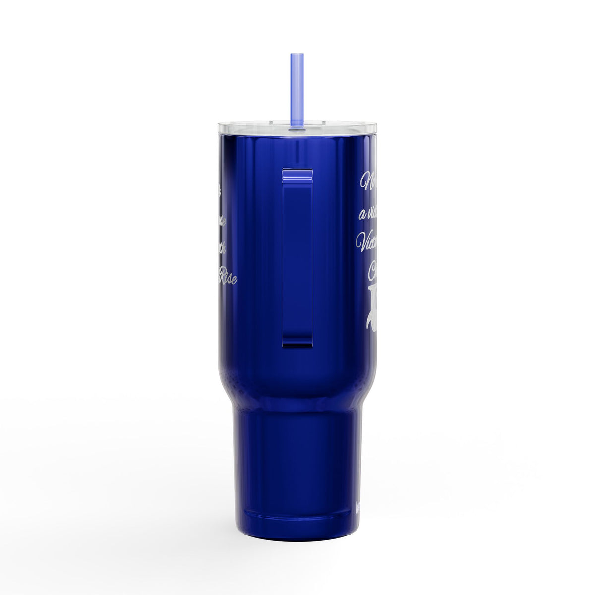 40oz Engraved Tumbler with Lid — "It’s Bigger on a Team but Victorious in Christ" Christian Travel Mug