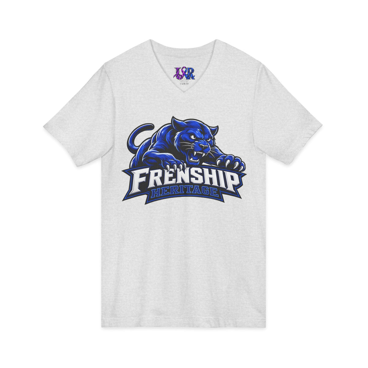 Friendship Panthers Mascot V-Neck Tee — School Spirit Sports T-Shirt