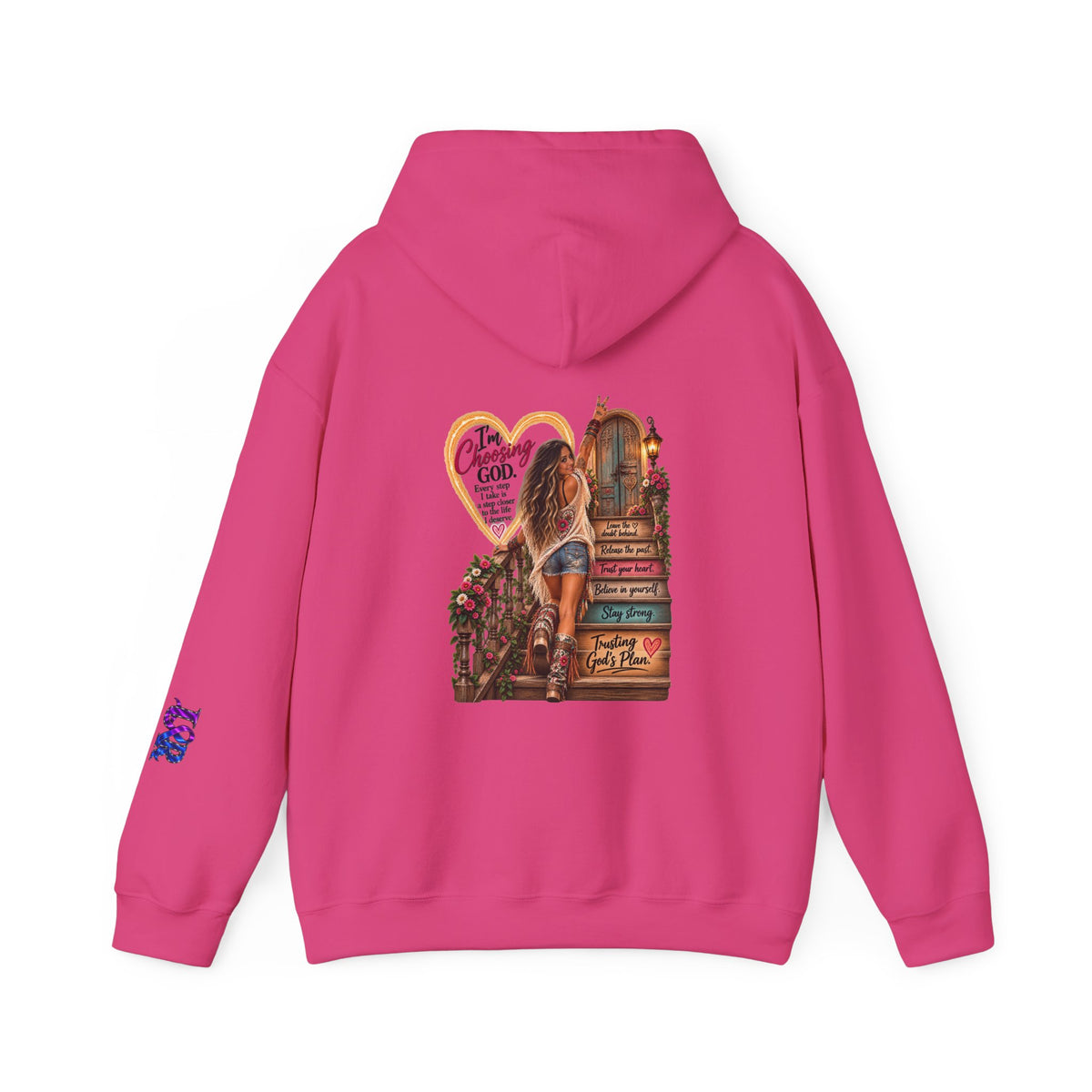 Christian Faith Hoodie — Proverbs 16:9 Inspirational Pullover with Vintage Signback Graphic